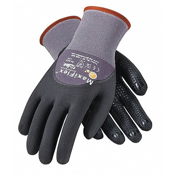 Pip Foam Nitrile Coated Gloves, 3/4 Dip Coverage, Black/Gray, L, PR 34-845
