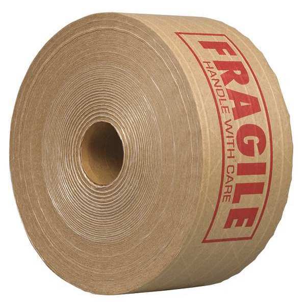 Tapecase Carton Tape, Paper, Brown/Red, 3Inx450Ft 15C805