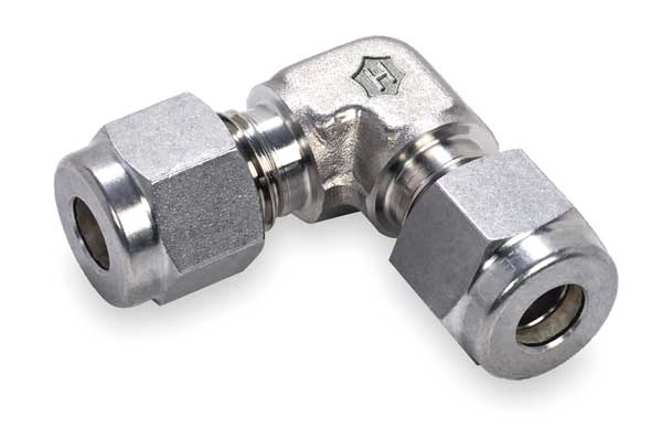 Union Elbow: 316 Stainless Steel, Compression x Compression, For 12 mm x 12  mm Tube OD