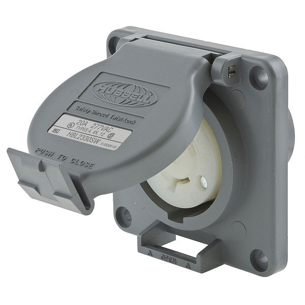 Hubbell 20A Watertight Locking Receptacle 2P 3W 277VAC HBL2330SW