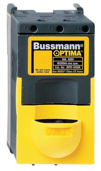 Eaton Bussmann Finger Safe Fuse Block, 3 Poles, 0 to 30A Amp Range, 600V AC Volt Rating OPM-1038SWC