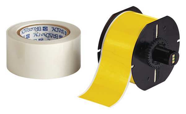 Brady Label Tape Roll, Yellow, 2-1/4 in. W B30C-2250-483YL-KT