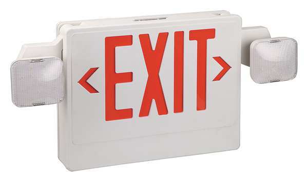 Lumapro Exit Sign, ABS, LED, 2W, 14in. H, Red 40CP84