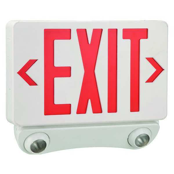 Lumapro Exit Sign, ABS, LED, 2W, 9-1/2in. H, Red 40CP85