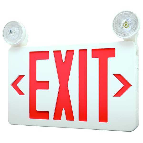 Lumapro Exit Sign, ABS, LED, 2W, 9-9/16in. H, Red 40CP86
