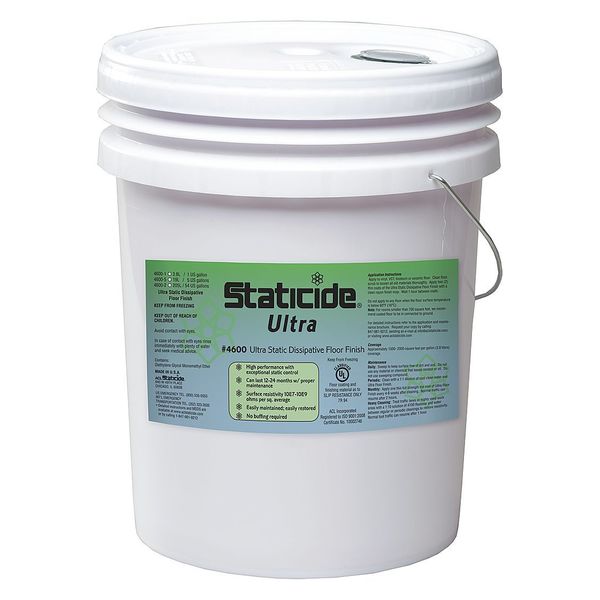 Acl Staticide Floor Finish, ESDA 20.20 Standards, 5 gal. 4600-5