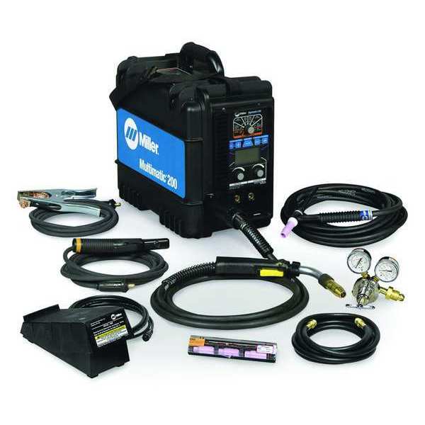 Miller Electric Multiprocess Welder, Multimatic 200, Phase 1 , 120/240 , DC TIG, Flux Core, MIG, Stick 951649