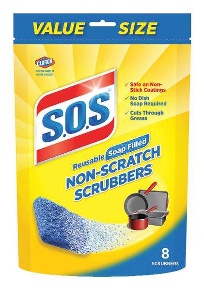 S.O.S. Scour Pad, 3-1/2"L, Recy Polyeth, Blu, PK48 10005