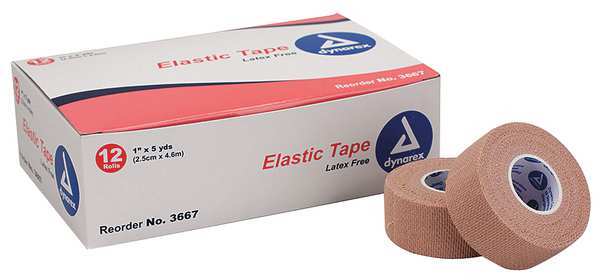 First Aid Only Adhesive Elastic Tape, Tan, 1 W, 5 L, PK12 M656