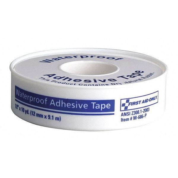 First Aid Only Waterproof Tape, White, WP1/2 in W, 10 in. L M686-P