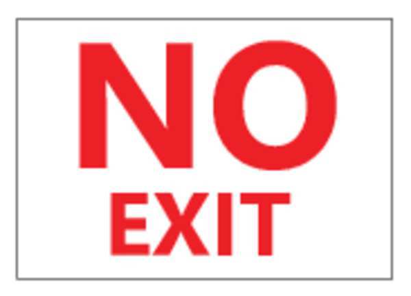 Zing Exit Sign, Plastic, 7in H x 10in W, No Exit, English, 10" W, 7" H, White 1886