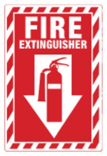 Zing Sign, Fire EXtinguisher, 14X10", Glow, Height: 14" 2887G