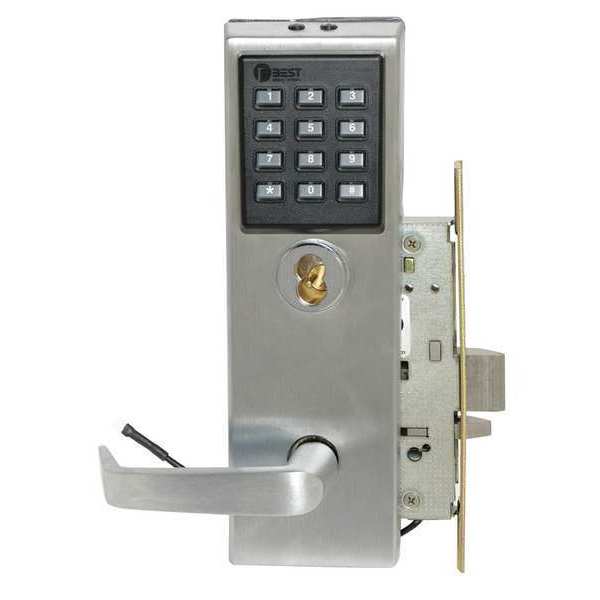 Best Mortise Lockset, Lever, 40HZ Ser., 40HZ Escutcheon, Store, Elec. 45HZ7DV15KP626