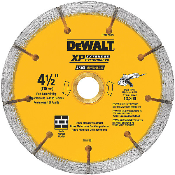 Dewalt 4 1/2" x .250 XP Sandwich Tuck Point Blade DW4740S