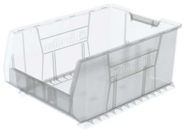 Akro-Mils 300 lb Storage Bin, Plastic, 16 1/2 in W, 11 in H, 23 7/8 in L, Clear 30288SCLAR