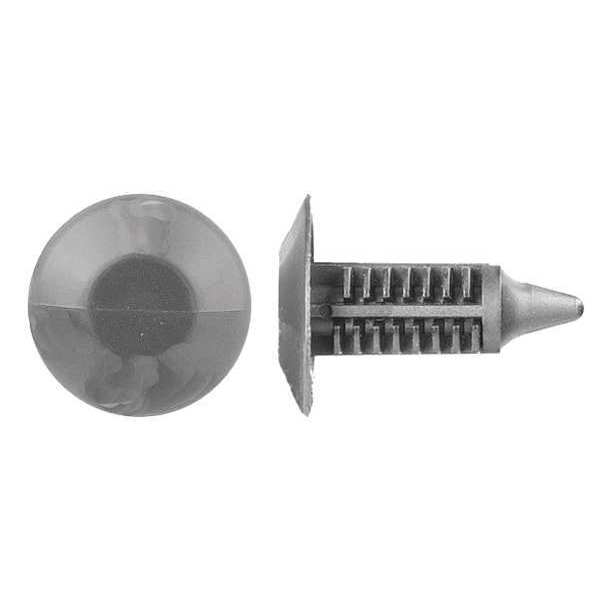 Zoro Select Push-In Rivet, Dome Head, 0.313 in Dia., 31/32 in L, Nylon Body, 25 PK JL-33PK