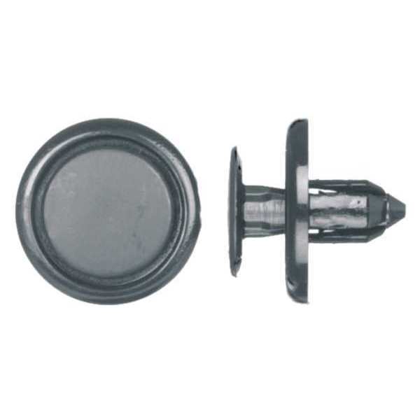Zoro Select Push-In Rivet, Dome Head, 7 mm Dia., 10 mm L, Nylon Body, 15 PK 9465PK