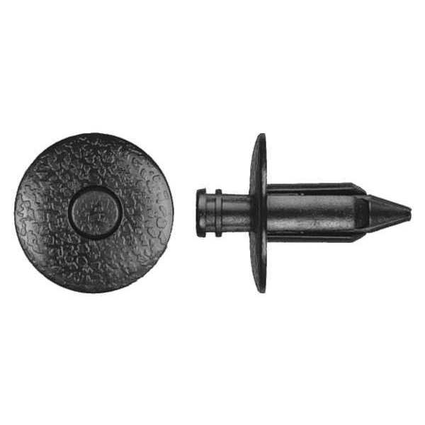 Zoro Select Push-In Rivet, Dome Head, 7 mm Dia., 16 mm L, Nylon Body, 25 PK 9114PK