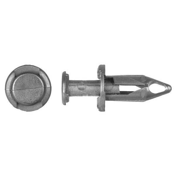 Zoro Select Push-In Rivet, Dome Head, 8 mm Dia., 20 mm L, Nylon Body, 25 PK 1861PK