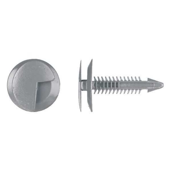 Zoro Select Push-In Rivet, Dome Head, 7 mm Dia., 32 mm L, Nylon Body, 50 PK 9368PK