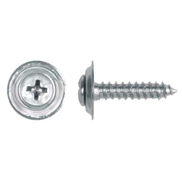 Zoro Select Sheet Metal Screw, #8 x 3/4 in, Chrome Plated Steel Oval Head Phillips Drive, 100 PK 5760PK