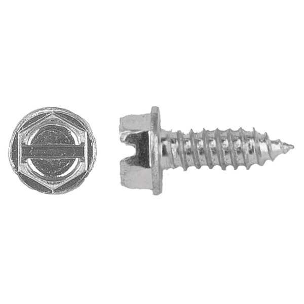 Zoro Select Sheet Metal Screw, #14 x 7/16 in, Zinc Plated Steel Hex Head Slotted Drive, 50 PK 1620PK