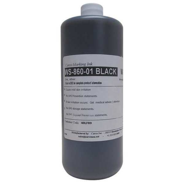 Carco Marking Ink, Dye Type, Blck, 5 to 15 min. WS-860-01 BLACK