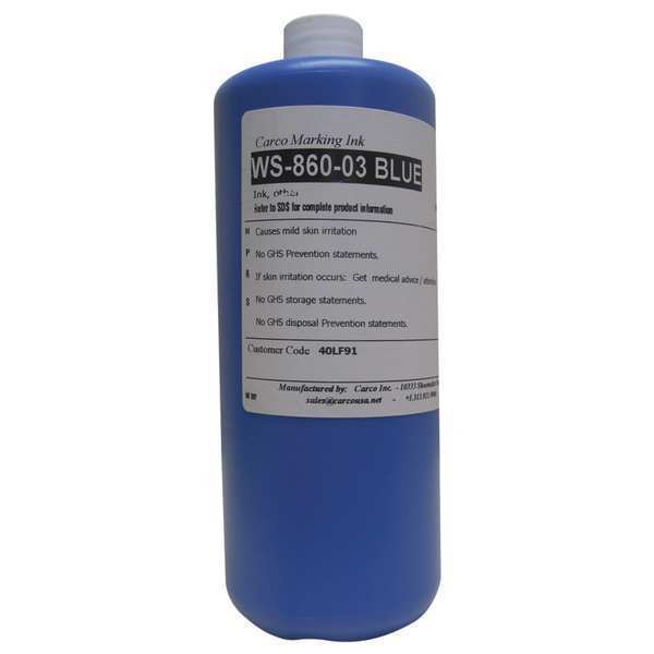 Carco Marking Ink, Dye, Blue, qt., 5 to 15 min WS-860-03 BLUE