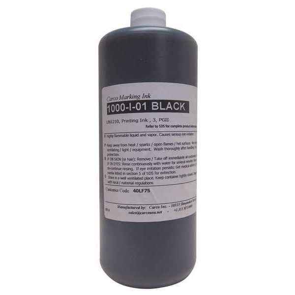 Carco Marking Ink, Dye Type, Blck, 30 to 60 sec. 1000-I-01 BLACK