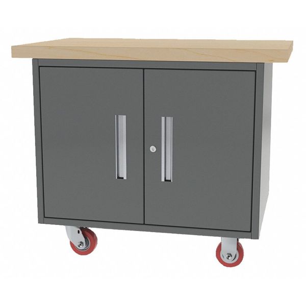 Greene Manufacturing Mobile Cab Bench, Butcher Block, 38"W, 24"D MG-200.M