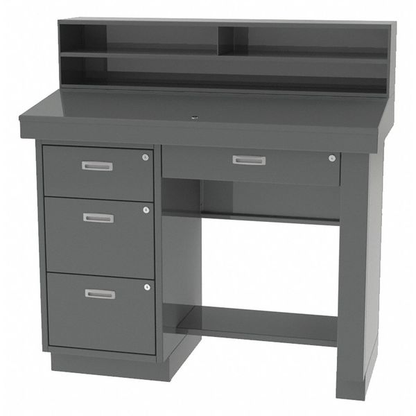Greene Manufacturing Pedestal/Panel Shop Desk, 54" H, Charcoal CB-1200