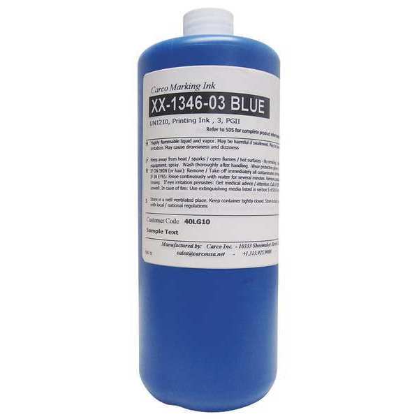 Carco Marking Ink, Pigment, Blue, 10 to 15 sec XX-1346-03 BLUE