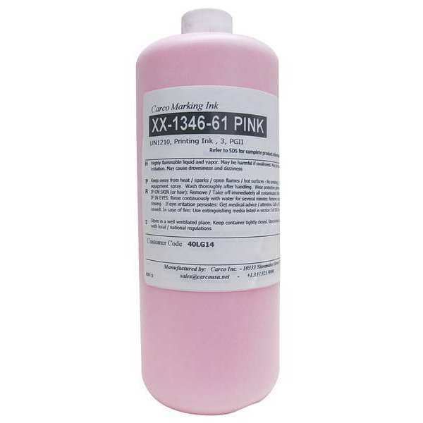 Carco Marking Ink, Pigment, Pink, 10 to 15 sec XX-1346-61 PINK