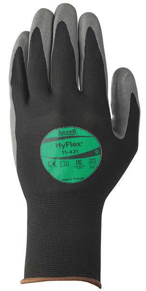 Ansell Cut Resistant Coated Gloves, A1 Cut Level, Polyurethane, 7, 1 PR 11-421