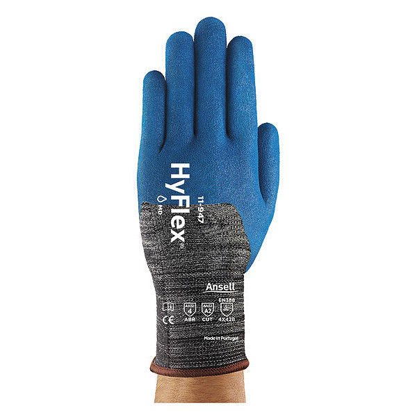 Ansell Cut Resistant Coated Gloves, A2 Cut Level, Nitrile, 2XL, 1 PR 11-947