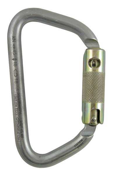 Sterling Rope Carabiner, Auto-Lock, Steel, Silver HWSTEELAL