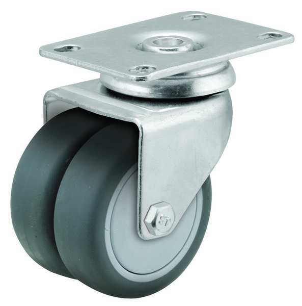 Colson 2" X 1-21/32" Non-Marking Rubber (Grey) Swivel Caster, No Brake, Loads Up To 200 lb DW02GRP100SWTP11