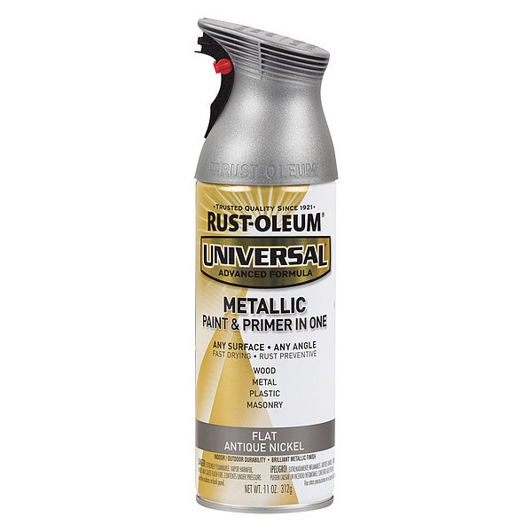 Rust-Oleum Spray Paint, Antique Nickel, Flat Metallic, 11 oz 271474