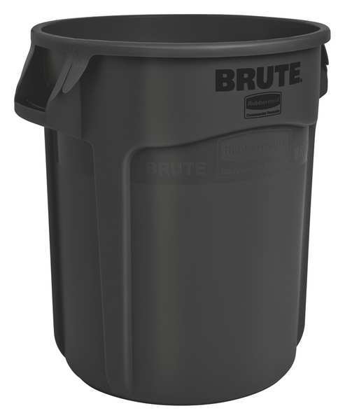 Rubbermaid Commercial 20 gal Round Trash Can, Black, 19 3/8 in Dia, None, Polyethylene 1779734