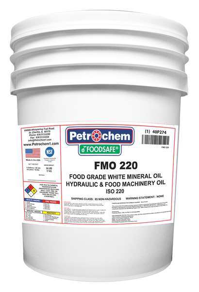 Petrochem Mineral Gear Oil, Food Grade, 5 Gal. FOODSAFE FMO 220-005
