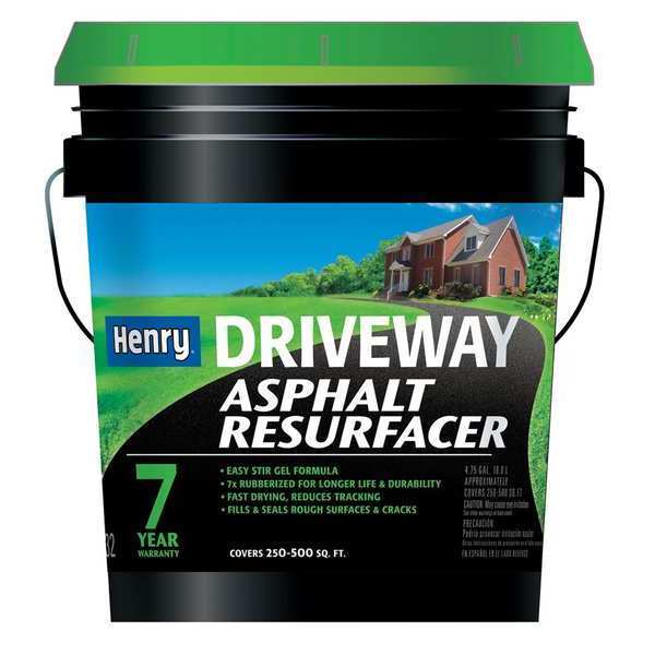 Henry Driveway Asphalt Resurfacer, 532, 5 gal, Pail, Black/Brown, 250 to 500 sq ft Coverage HE532074