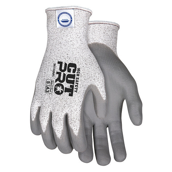 Mcr Safety Cut Resistant Coated Gloves, A3 Cut Level, Foam Nitrile, L, 1 PR 96720NFL