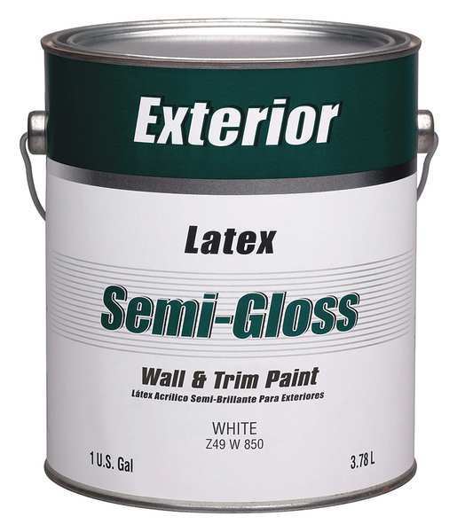 Pratt & Lambert Exterior Paint, Semi-gloss, Latex Base, 1 gal Z49W00850-16