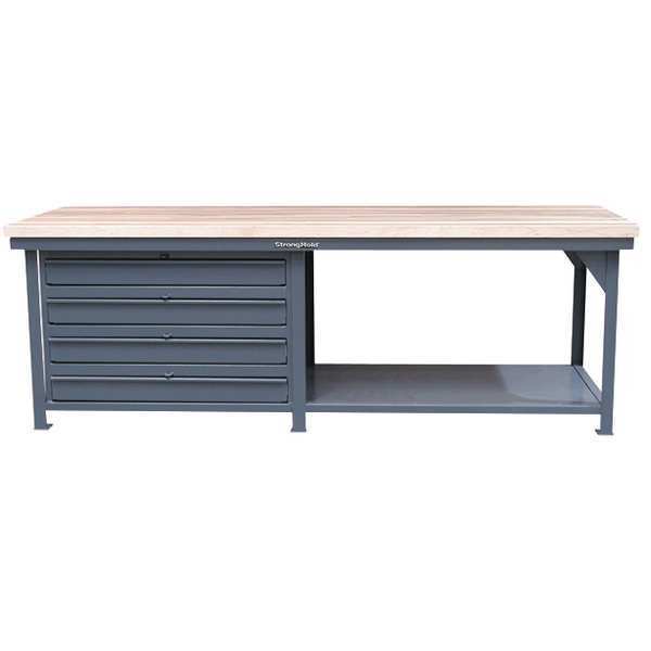 Strong Hold Work Table, Maple Top, 4 Drawers T9633-4DB-MT