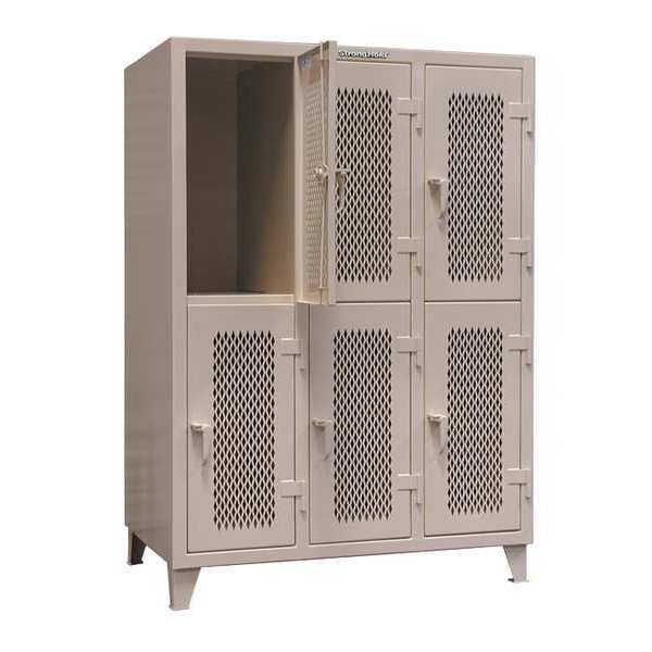 Strong Hold Wardrobe Locker, 54 1/2 in W, 34 in D, 78 in H, (2) Tier, (3) Wide, Dark Gray 4.76-34-V-2TPL