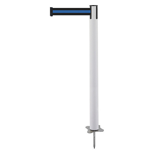 Tensabarrier Spike Post, White Post, 43" H 884-32-MAX-S1X-C