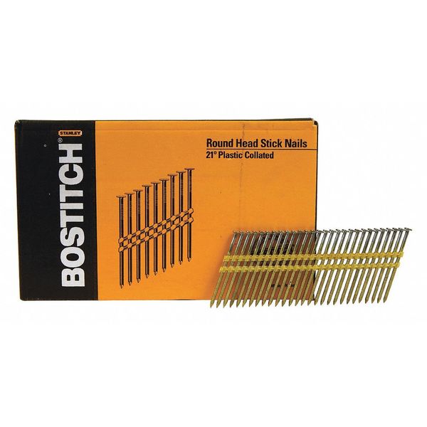 Bostitch Collated Framing Nail, 3 in L, Hot Dipped Galvanized, Flat Head, 21 Degrees, 4000 PK RH-S10DR131HDG
