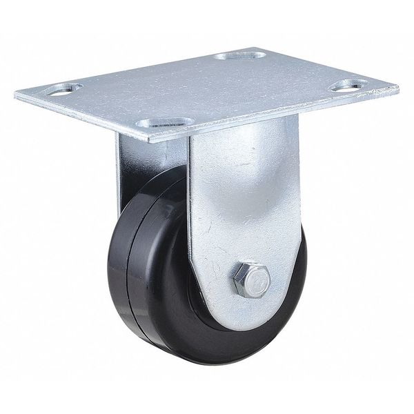 Zoro Select NSF-Listed Plate Caster, 350 lb. Load Rating, Rigid 400K76
