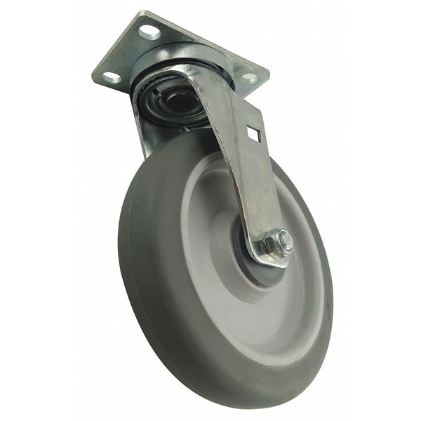 Zoro Select Plate Caster, 6" Wheel Dia., 325 lb. 400K30