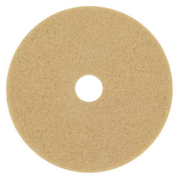 Scotch-Brite Burnishing Pad, Tan, Shape Round, PK5 3400-24